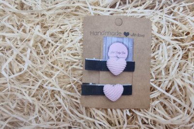 Rózsaszín szives hajcsat