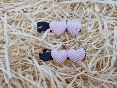 Rózsaszín szivecskés hajcsat