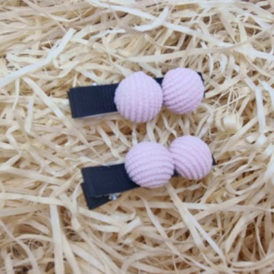 Rózsaszín gombos hajcsat (2 db )