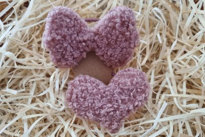 Mályva masnis és szives hajgumi