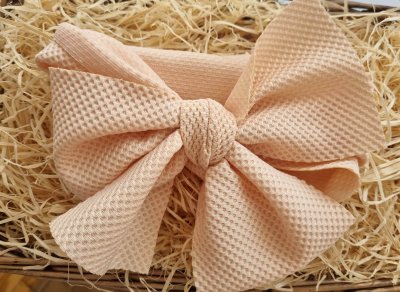 Bézs masnis hajpánt 