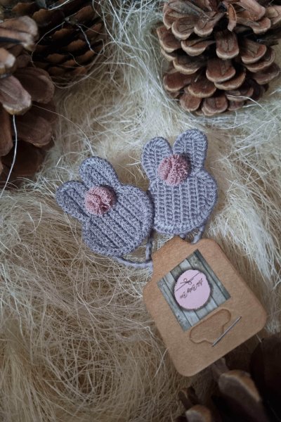 Szürke - mályva nyuszifejes hajgumi