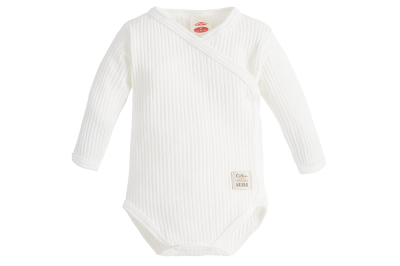 Fehér átlapolós hosszú ujjú body -  Natural Harmony