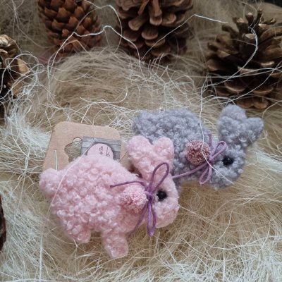 Szürke és púder nyuszis hajgumi