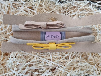 Barna hajpánt (2db) sárga és barna masival 