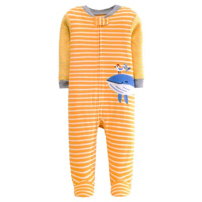 Sárga csíkos bálnás rugdalózó, pizsama