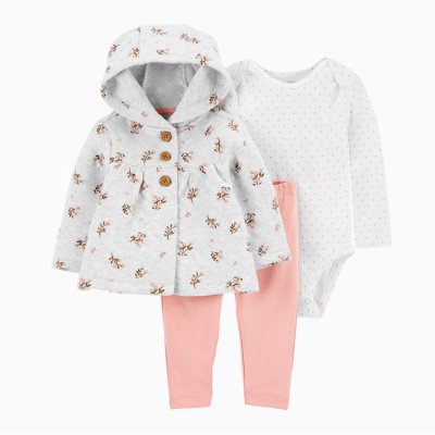 Szürke alapon virágmintás szett