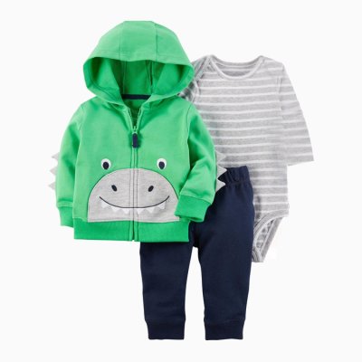 Zöld pulóveres állatfigurás szett