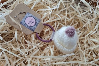 Bézs - mályva sapka  hajgumi