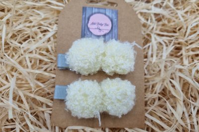 Sárga pompom hajcsat