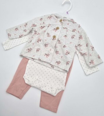 Szürke alapon virágmintás szett